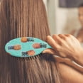 thumbnail image 4 of Pineapple Hair Brush, Hawaiian Tropical Fruit Design Detangling Paddle Brush, Summer Yellow Golden Print with Flowers, Aesthetic Pineapple Lover Style, 4 of 8