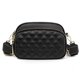 thumbnail image 1 of Bolso para Cámara Piel Vaca Primera Capa Con Textura Y Bordado Rombos Moderno Y Versátil Bandolera Un Hombro Elegante Bolso para Mujer 7160 (negro), 1 of 9