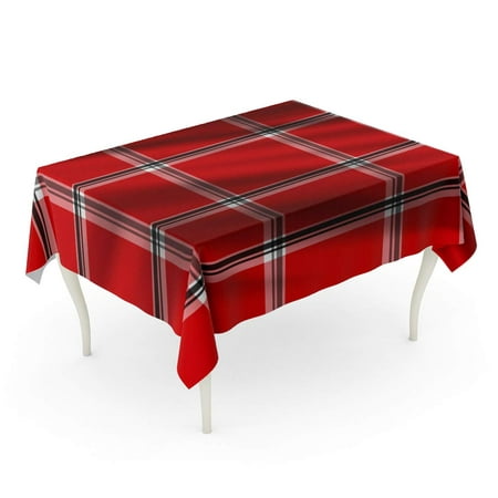 

SIDONKU Abstract Red Plaid Printing Pattern Lumberjake Black and Tartan Scottish White Check Ch Tablecloth Table Desk Cover Home Party Decor 60x84 inch