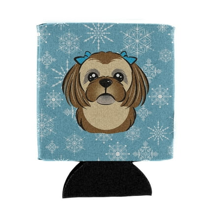 

Carolines Treasures BB1683CC Snowflake Chocolate Brown Shih Tzu Can or Bottle Hugger Can Hugger multicolor