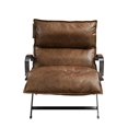 thumbnail image 3 of ACME Chaise d'Appoint Zulgaz en Cuir Grain Cacao et Fer Mat, 3 of 10