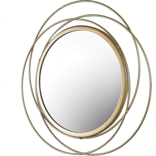 Decorative Metal Wall Mirror - 36cm Diameter - Round - Decor for Bedroom, Living Room, Bathroom, Hal 26s