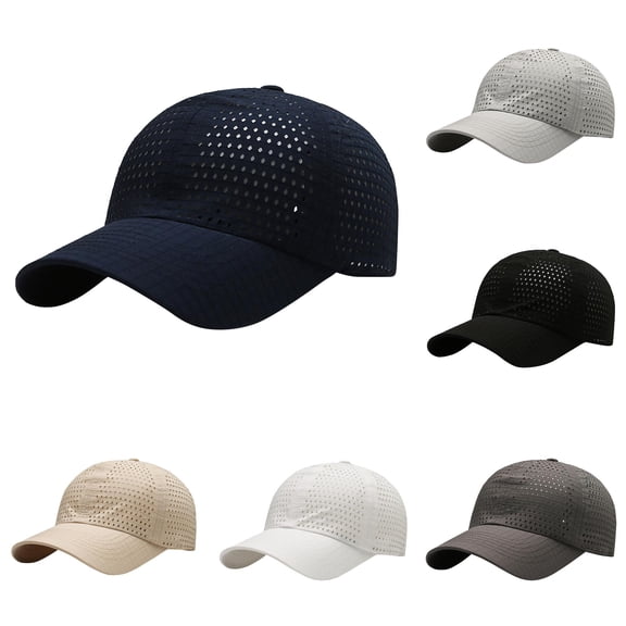 Xijirk Full Perforated Breathable Sports Baseball Cap Lightweight Running Hat Adjustable Headwear for Jogging Fishing and Outdoor Sports,Blue,One Size