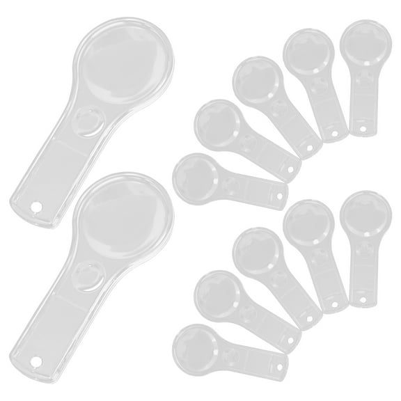 Masteelf 12Pcs Plastic Magnifier Elderly Magnifying Glass Handheld Magnifier Elderly Magnifier