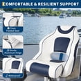 thumbnail image 4 of Historyli Premium Captain's Boat Seat with Thickened Padding & Curved Armrests, High-Back Pontoon Boat Seats, White/Blue, 4 of 8