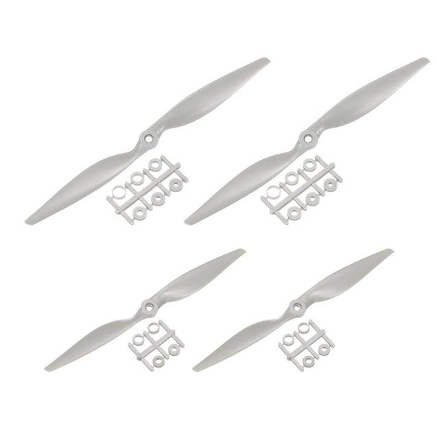 Uxcell 4Pcs RC Propellers 2 Vane Blades Props 5x5", 12x6" Grey with Adapter Rings