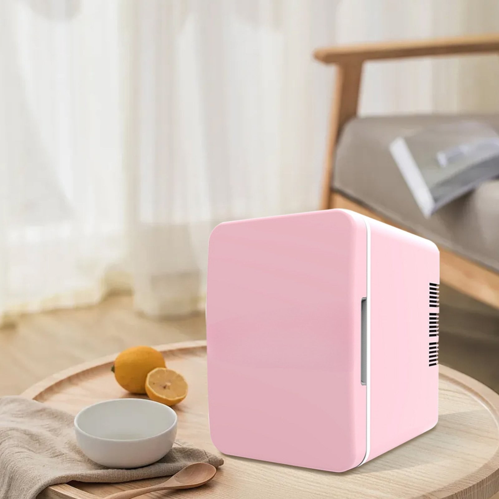 Giyblacko Mini Fridge 6 Liter/8 Cans For Bedroom Dorm & Car Personal Small Refrigerator For Makeup Beverage Drinks Portable Thermoelectric Cooler & Warmer Glass Door