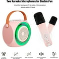 thumbnail image 4 of Mini Karaoke Machine, Portable Bluetooth Speaker with 2 Wireless Microphones, Suitable for Children and Adults, with LED Lights, 4 of 7