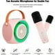 thumbnail image 4 of Mini máquina de karaoke, altavoz Bluetooth portátil con 2 micrófonos inalámbricos, apto para niños y adultos, con luces LED, 4 of 7