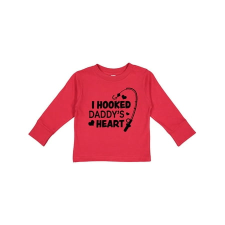 

Inktastic I Hooked Daddy s Heart with Fishing Rod Gift Toddler Boy or Toddler Girl Long Sleeve T-Shirt