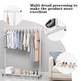 thumbnail image 4 of Buzowruil Perchero para Ropa, Varilla estándar, Estante para Ropa de Metal con Ruedas Simple, Organizador, Percha Independiente con Ruedas,Blanco, 4 of 5