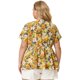 thumbnail image 5 of Women's Plus Size Blouse Floral Button Down Casual Peplum Top Yellow 3X, 5 of 7