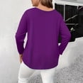 thumbnail image 4 of TRUBKH Long Sleeve Shirts for Women V Neck T Shirts for Women's Tops, Tees & Blouses Womens Undershirts V Neck Strap Cutout Design Long Sleeved T Shirt Button Down Shirt Women Purple 4xl, 4 of 5