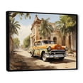 thumbnail image 2 of Designart "Classic Cuban Car in Vibrant Orange" Transportation Floater Framed Canvas Art Print, 2 of 7