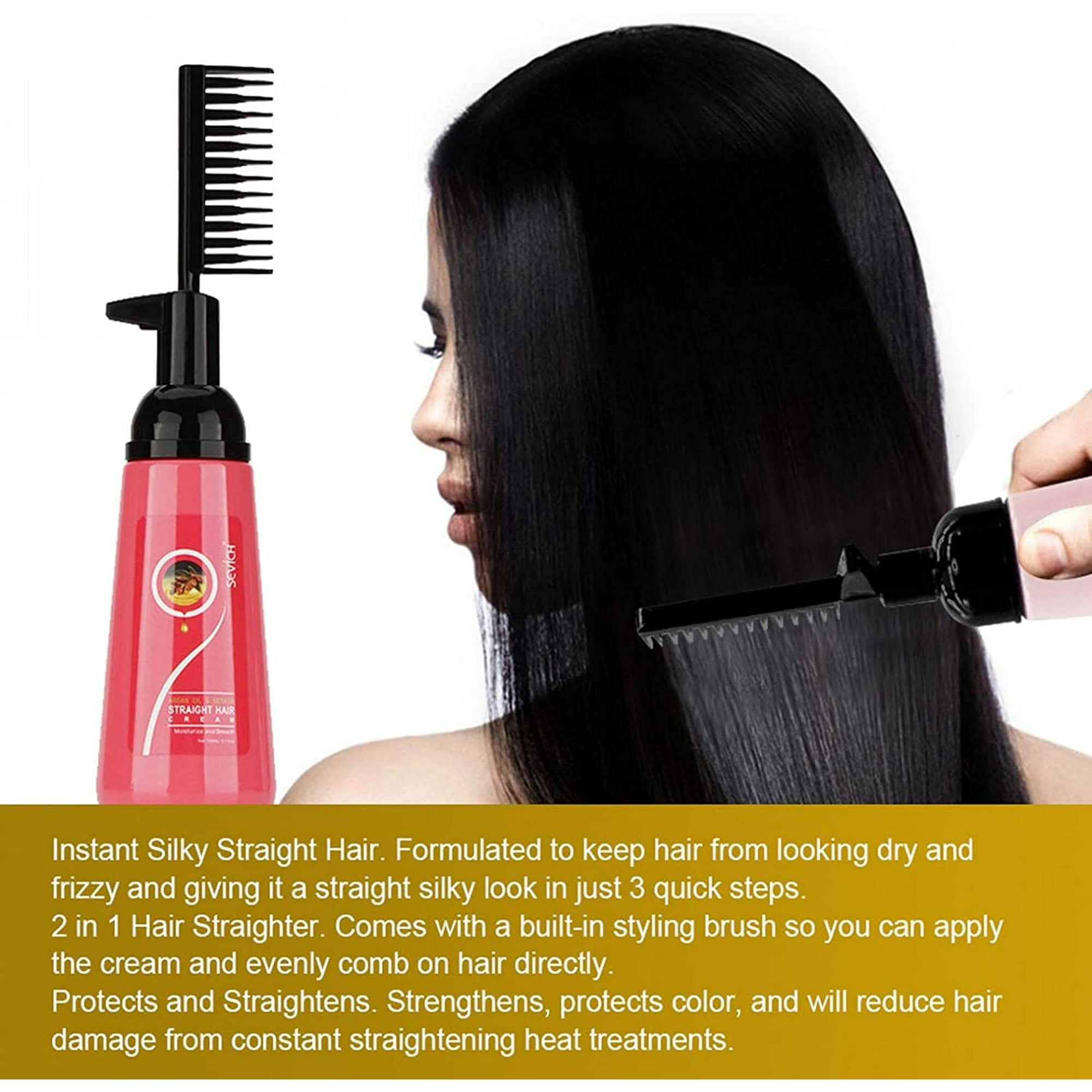 Jiuou 3 Second Hair Straightening Cream With Comb hair Straightening Treatment Cream curly Hair Straightening Cream For All Hair Types 150ml 180ml