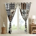 thumbnail image 4 of Erosebridal Western Blackout Curtains 42"Wx90"L Cowboy Curtains & Drapes Western Window Curtains Horse Cow Print Window Treatments 2 Panels Brown Country Farmhouse Buffalo Plaid Bedroom Decor, 4 of 6