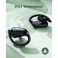 thumbnail image 4 of Ear Buds Wireless Earbuds 96hrs Playback Bluetooth Headphones IPX7 Waterproof Stereo Bass Over-Ear Earphones with Earhooks Microphone LED Battery Display for Sports/Workout/Gym/Running Black, 4 of 7