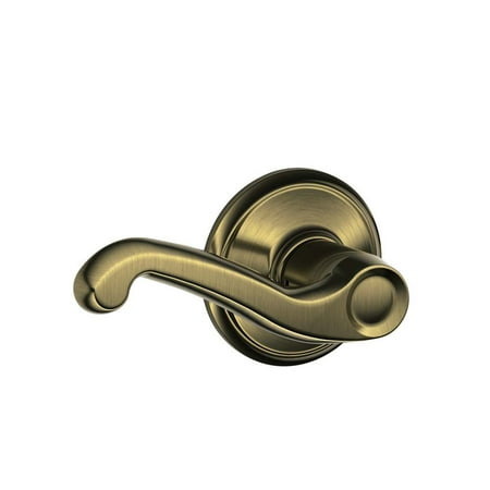 Schlage F10VFLA609 Flair Passage Lever, Antique Brass