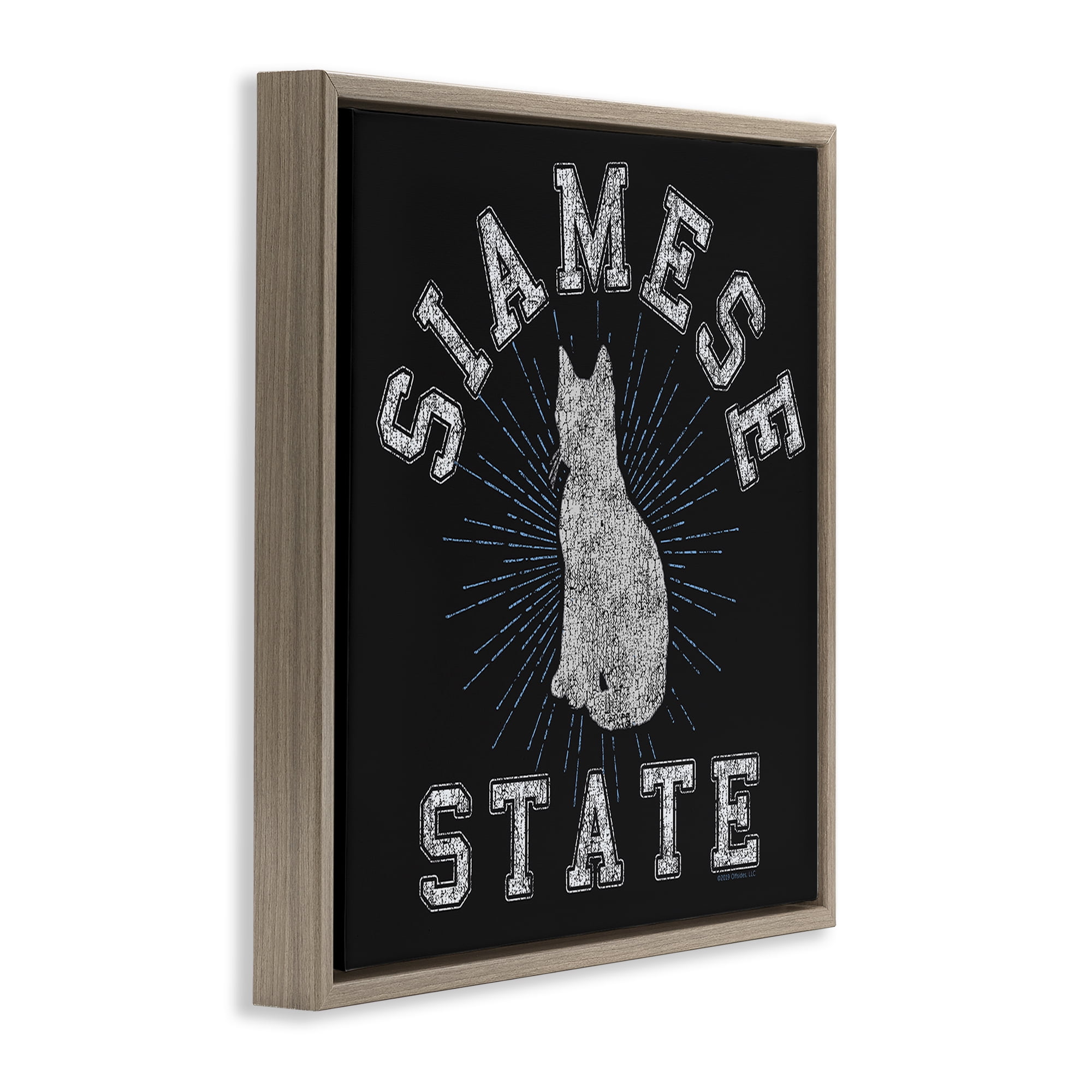 Stupell Industries Siamese Cat State Animals Painting Brown Floater Framed Canvas Art Print Wall Art, 25 x 25