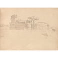 thumbnail image 3 of Franz Johann Heinrich Nadorp 14x11 Black Modern Framed Museum Art Print Titled - Album with Views of Rome and Surroundings, Landscape Studies, Page 28A: “Ostia”, 3 of 5