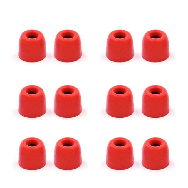 bedienty 6 Paires de Coussinets d'Oreille Eaps Portables Embouts de Poche Réutilisables Remplacement Bouchons d'Oreille Housses Fournitures pour Casque Rouge 1Ensemble