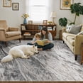 thumbnail image 6 of MICGEEK 6x9 Washable Area Rugs for Living Room, Modern Abstract Printed Rug, Vacuum-Friendly, Non Slip Indoor Rug for Bedroom Dining Room Home Decor Carpet, Gray/Brown, 6 of 10