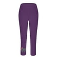thumbnail image 5 of Qulqfy Leggings for Women Compression Purple Christmas Winter Leggings Rhinestone Pull On High Waisted Pants for Women, 5 of 5