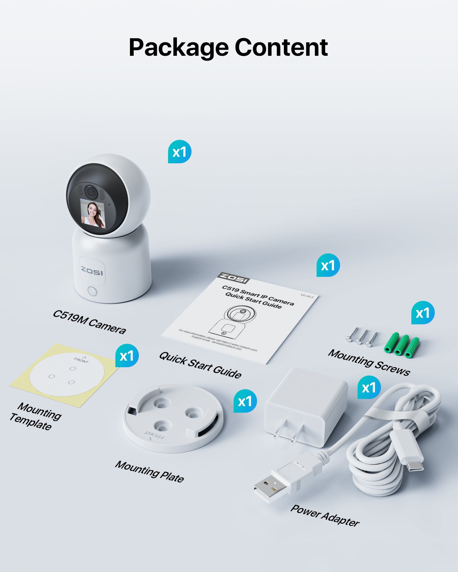 WiFi Baby Monitor, ZOSI C519M 4MP Smart Wifi Security Camera with 2 Way Audio, Instant Call; 4Pcs Cam; Gesture Detection; Person Detection