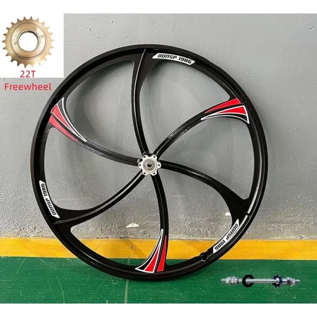 DONSP1986 26 inch Bike Rear Mag Wheel 120mm, 26" Magnesium Rear Wheel Rim (Black) Disc Brake & 22T Single Speed Freewheel for Beach Cruisers MTB Road Bicycle