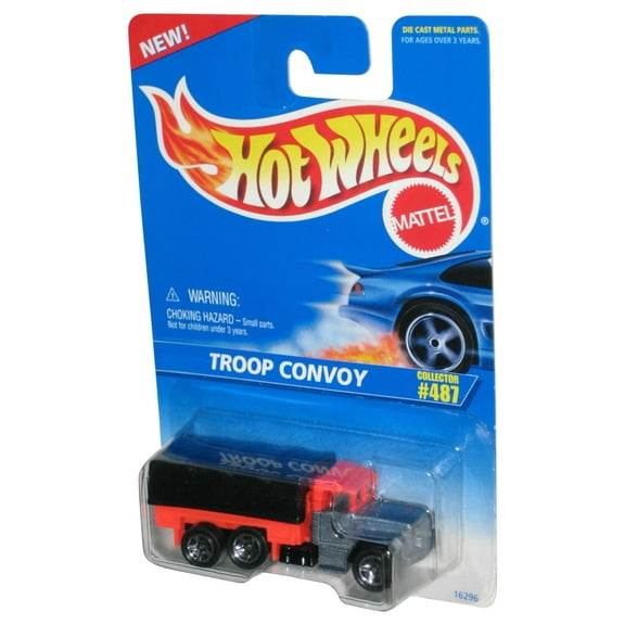 Hot Wheels Troop Convoy (1995) Mattel Black Red & Gray Truck Toy #487
