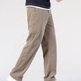 thumbnail image 4 of Mens Classic Relaxed Fit Jeans Stretch Casual Baggy Y2k Skater Vintage Plain Pants Casual Wide Leg Jeans Loose Fit Denim Pants Big & Tall Size M-5XL Coffee, 4 of 9