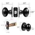 thumbnail image 4 of Oil Rubbed Bronze Egg Passage Door Knob, Hall and Closet, Left and Right Hand, ANSI Grade 3, 4 of 14