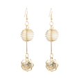 thumbnail image 2 of Moda encanto mujer chapado en oro bola redonda colgante largo pendientes joyería Pendientes de flores Yuyangstore Pendientes largos colgantes, 2 of 8