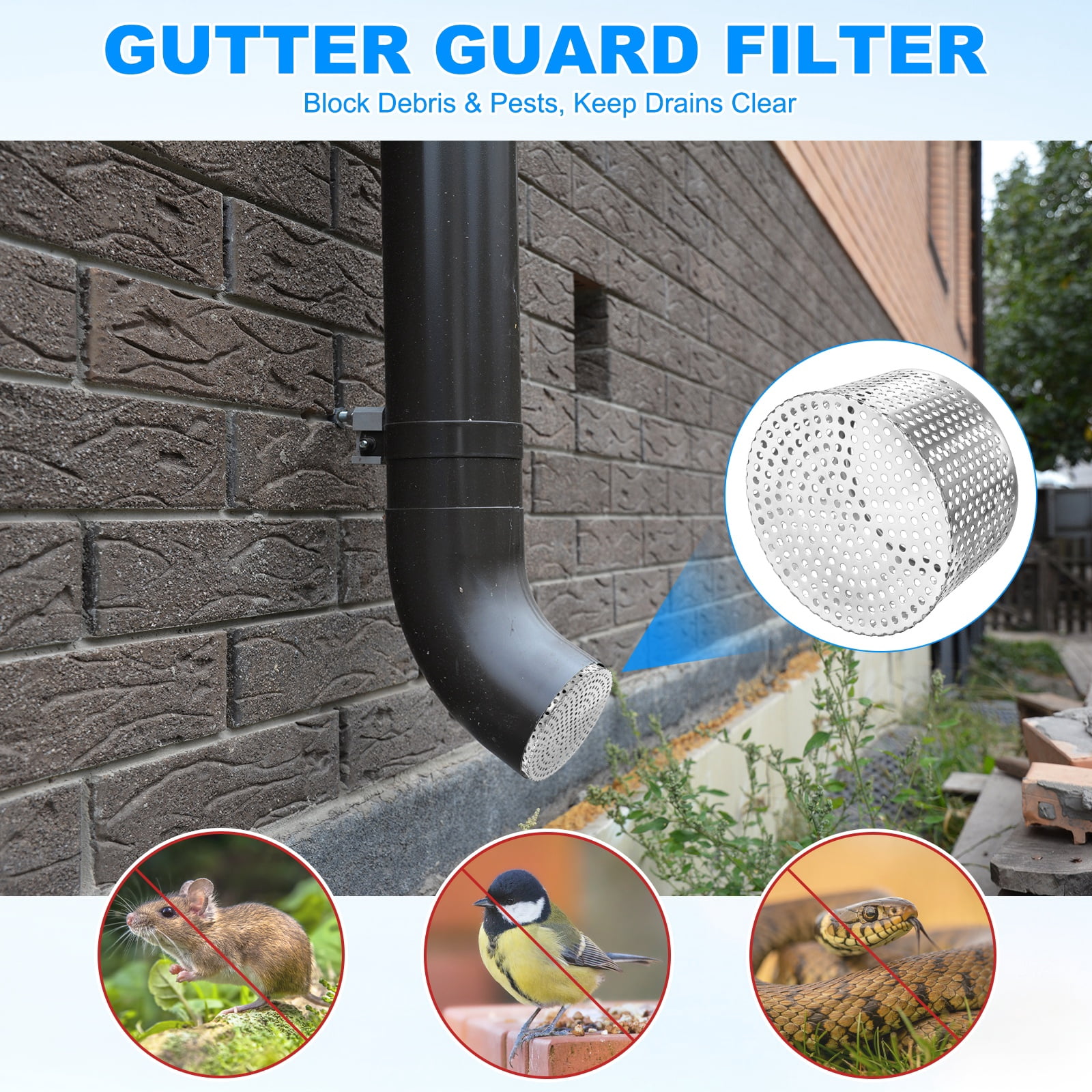 Uxcell 1-Pack Termination Mesh Screen Vent Covers, 6.3–5.55 Inch ID Stainless Steel Conical Exhaust Pipe Cover Strainer for Preventing Birds/Leaves from Entering