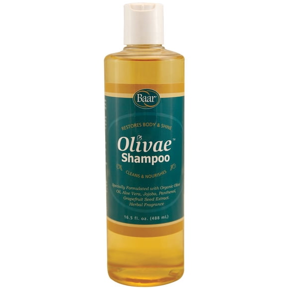 Champú Baar Olivae 16.5 onzas líquidas: la fórmula de aceite de oliva orgánico nutre el cabello mientras lo limpia. El aceite y las proteínas de aloe vera y jojoba reparan el cabello dañado y aportan
