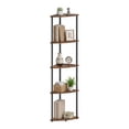 thumbnail image 2 of 5-Tier Corner Shelf Stand - No Tools Assembly, Space-Saving Storage Unit, 15x10.6x54.7 Inches for Home Organization, Rustic Brown, 2 of 8