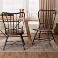 thumbnail image 5 of Baxton Studio Longford "Dark-Walnut" Wood and Black Metal Dining Chair (Set of 2), 5 of 19