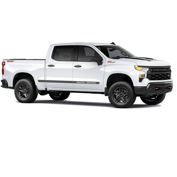 Chevy Silverado Matte Black Trail Boss Crew and Double Cab Body Decals 2019-2026 GM Licensed