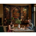 thumbnail image 3 of Medieval Tapestry Vintage Bookshelf Tapestry Wall Hanging Library Tapestries, Old Books for Decor Study Room Victorian Bedroom Living Room Large Bookcase Zoom Video Backdrop Background 90x70in, 3 of 6