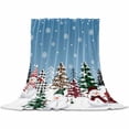 thumbnail image 2 of Christmas Throw Flannel Blanket 40x60In Snowman Checked Xmas Tree Snowflake Blue Ombre Super Soft Cozy Bed Blanket, Lightweight Plush Fuzzy Bed Throw for Bedroom Sofa Couch Living Room, 2 of 4