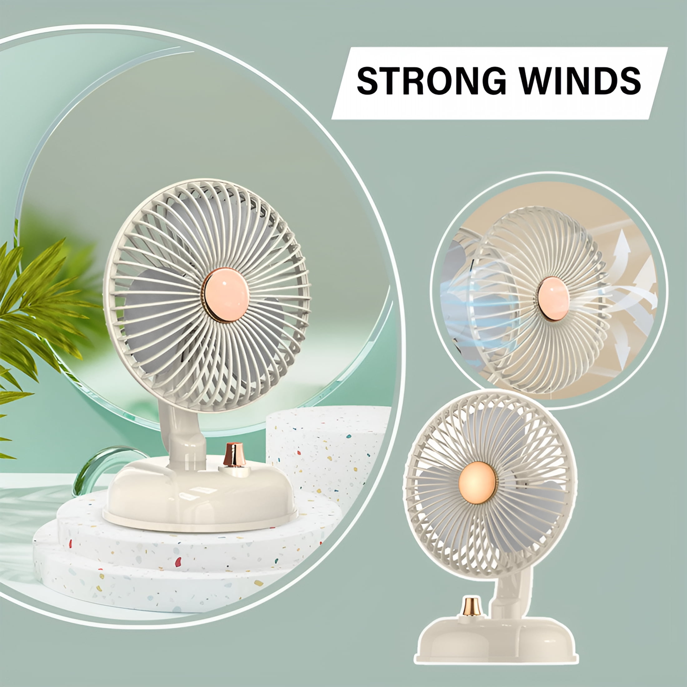 HIBIBUD Oscillating Vintage Fan, Metal Retro Table Top Fan, Adjustable Head Tilt, Quiet 4 Speeds Plug-In Desk Fan for Bedroom Home Office & Kitchen