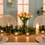 Glasseam 3.3x8 Inch Glass Cylinder Vases Set of 6 Clear Floating Pillar Candle Vase in Bulk for Centerpieces