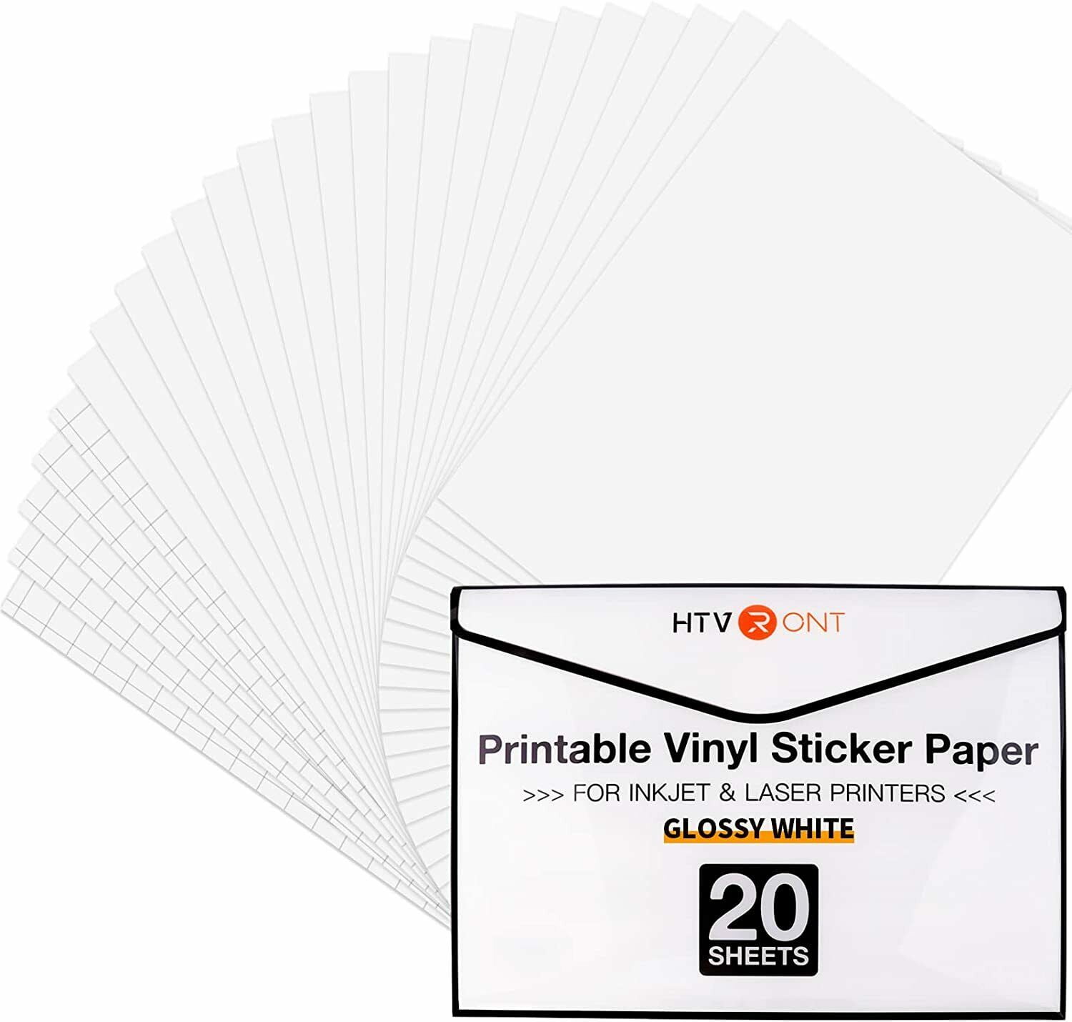 HTVRONT Printable Vinyl for Inkjet Printer & Laser Printer 20 Pcs