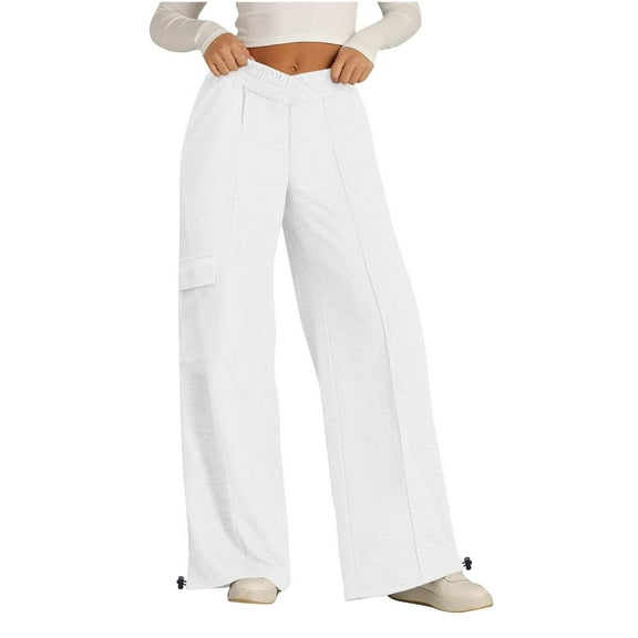 XuJwPNcy Sweatpants for Women V Waisted Wide Leg Lounge Cargo Pants with Pockets Casual Comfy Athletic Pants
