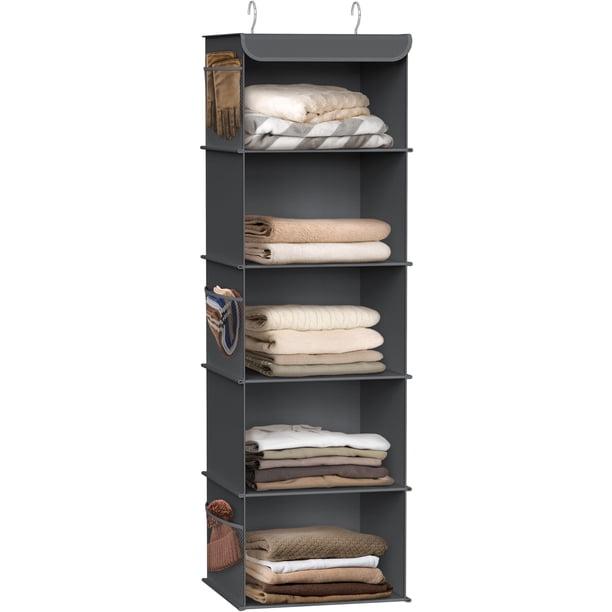 Organizador de armario Simple Houseware, 5 estantes, para colgar, gris oscuro