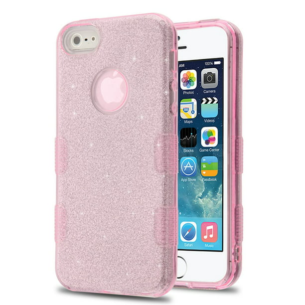 Tuff Full Glitter Hybrid Protective Case for iPhone SE (1st gen) / 5S / 5 - Pink Walmart.com