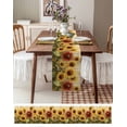 thumbnail image 3 of Summer Sunflowers Table Runner 36 Inches, Spring Oil Painting Floral Leaf Plant Bed Runner Dresser Scarves Tabletop for Indoor Outdoor Parties/Ceremony/Banquet, 13"x 36", 3 of 8