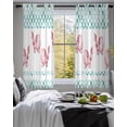 thumbnail image 3 of Green Plaid Farmhouse Sheer Curtains 54 Inch Length 2 Panels Set for Living Room/Bedroom, Watercolor Cute Country Pigs Checkered Kitchen Curtains Grommet Curtains Window Treatments 42"x54"x2, 3 of 7