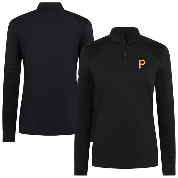 Women's Levelwear Black Pittsburgh Pirates Power Insignia 2.0 Quarter-Zip Pullover Top