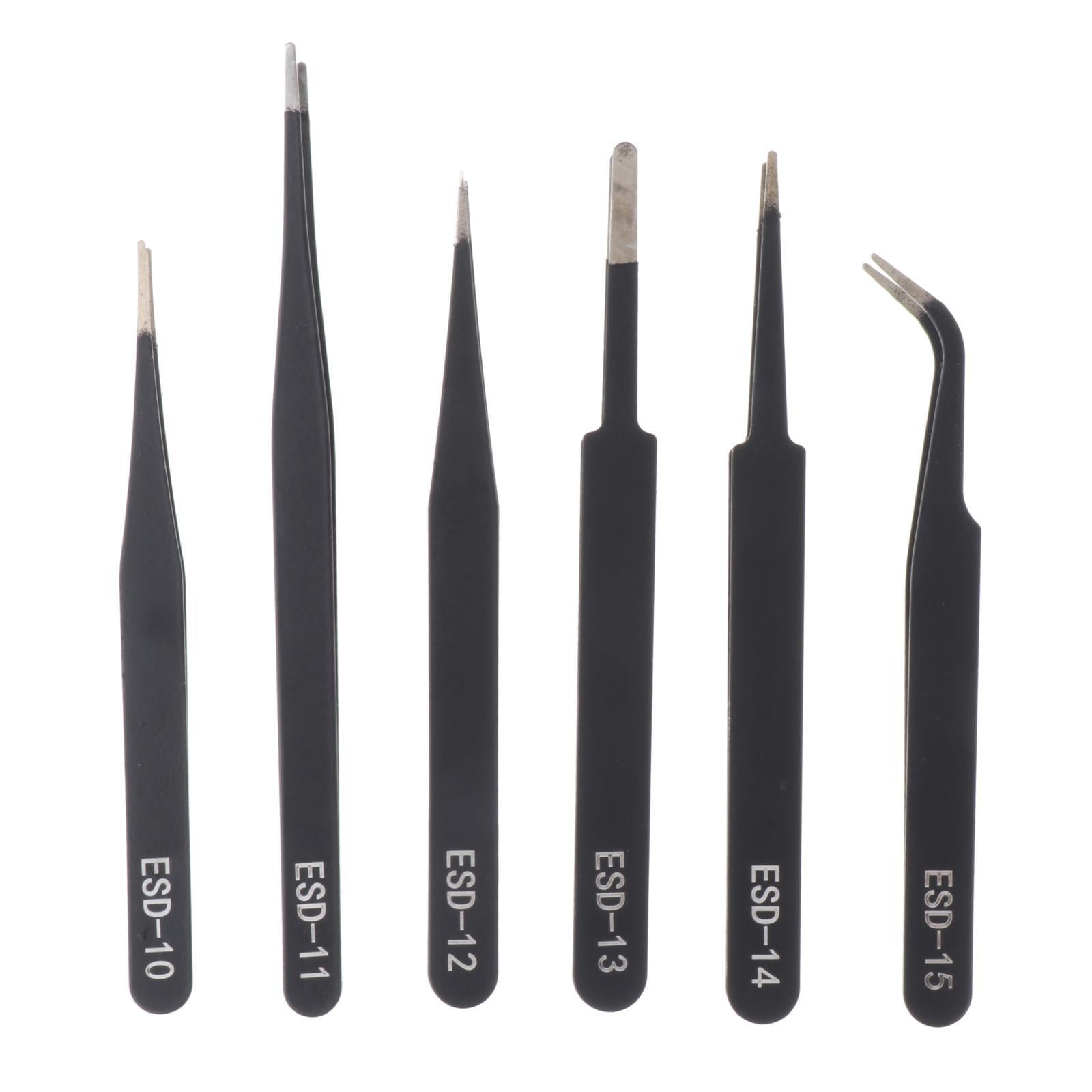 TOOYFUL 5x6Pcs Precision Tweezers Set Nail Decor Tweezers Precision Tweezers Set Blunt